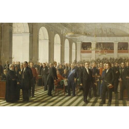 Wholesale oil painting # Constantin Hansen The Danish Constituent Assembly print painting on canvas -Free shipping cost