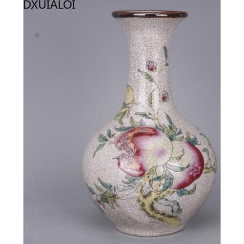 Retro open pomegranate vase home decoration ornaments living room bedroom antique porcelain vase ornaments DXUIALOI
