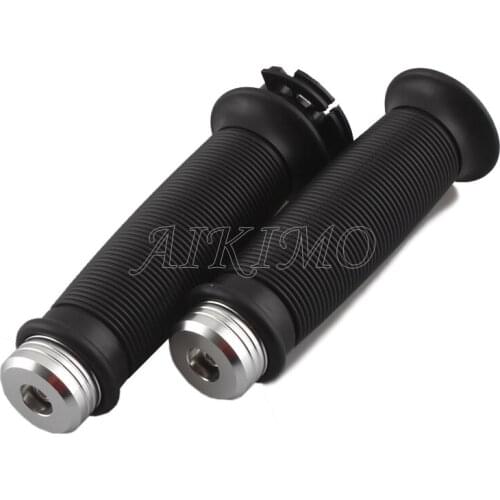 Silver Bar End Caps + Black Retro 7/8" Motorcycle Hand Grips Throttle Handlebar Universal Fit for Honda Yamaha Suzuki Truimph