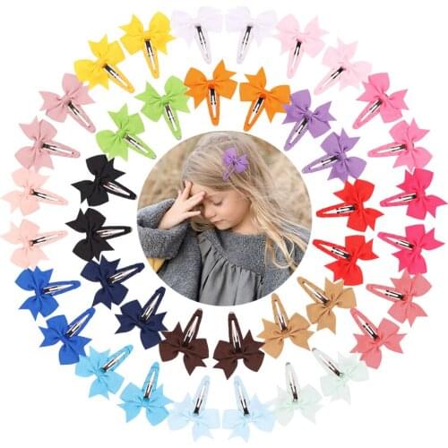 2Pcs/Lot Cute Solid Total Package Side Hair Clip For Girl Pink Yellow Red Flower Hairpins Handmade Gift Hair Accessories