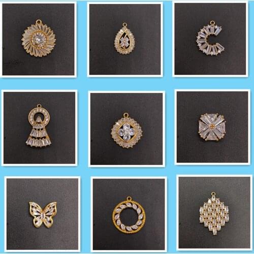 Zircon Daisies Connector for Jewelry making 20pcs Zircon Charm Flower Accessories Crystal Zircons Button Embellishment Finding