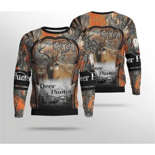 Deer Hunter 3d Printed Women For Men Sweater Sweatshirt Autumn Fashion Streetwear Pullover Long Sleeved Shirt 06