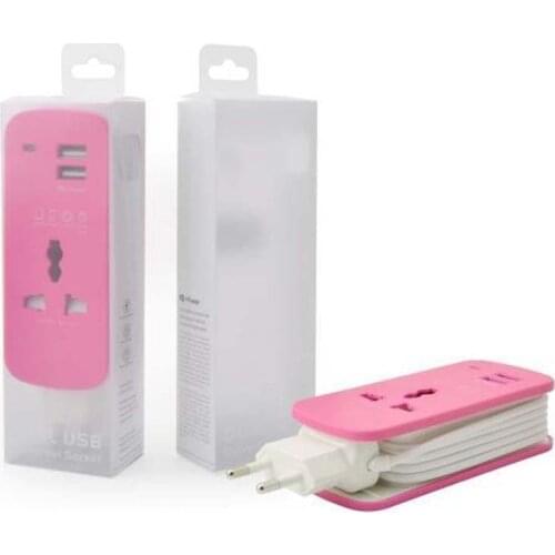 Universal Travel AU US UK EU USB power strip 2.1A 2USB power charger germany franch wall power socket convert plug 3.5A 1.5M