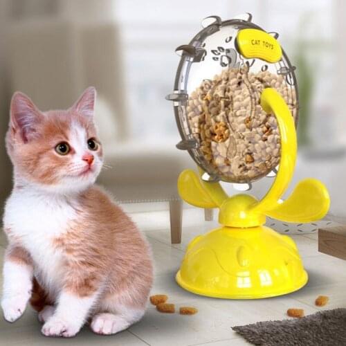 Windmill Turntable Feeder for Pet Interactive Rotatable Wheel Toy for Cats Original Treat Leaking Cat Toy Dog Puzzle Toys