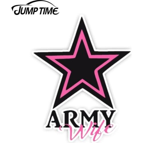 Jump Time 13cm x 10cm Army Wife Daughter Mom Sister Decal BLACK Vinyl Vehicle Military Sticker Bumper Car Accessories Graphics