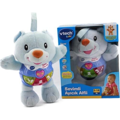 Vtech Baby Cuddly Teddy Alfii Pink Mavi Teaches Counting Numbers Emotions Friendly Sounds First Words