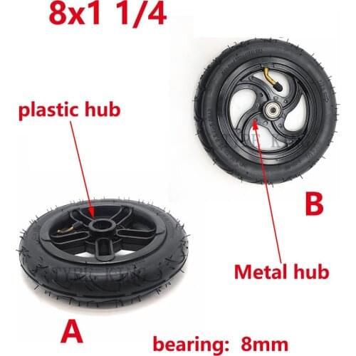 High Quality 8X1 1 / 4 Wheel Tire 8 Inch Electric Scooter 8x1.25 Pneumatic Tire Wheel with Rim