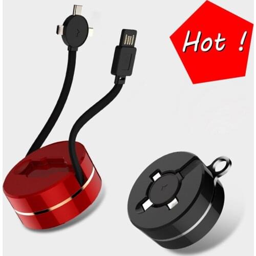 Xiaomi Round Treasure Box Data Line Trinity Telescopic Data Line Mobile Phone Triple-function Gift Data Line