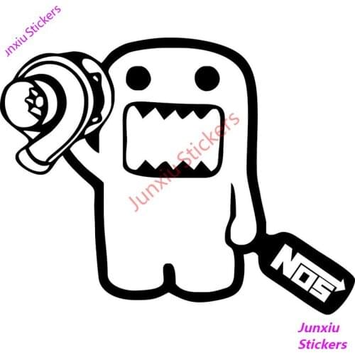 Funny Reflective Car Stickers Cartoon Lovely DOMO TURBO AND NOS Window Accessories for Volkswagen Bumper Decoration KK 15*12cm
