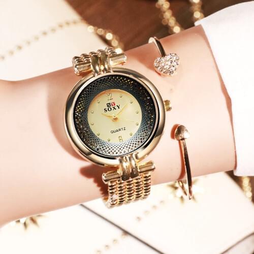 Womens Watches Fashion Exquisite Watch Women Gold Bracelet Watches Luxury Ladies Watch Reloj Mujer 2019 New Arrivals Clock