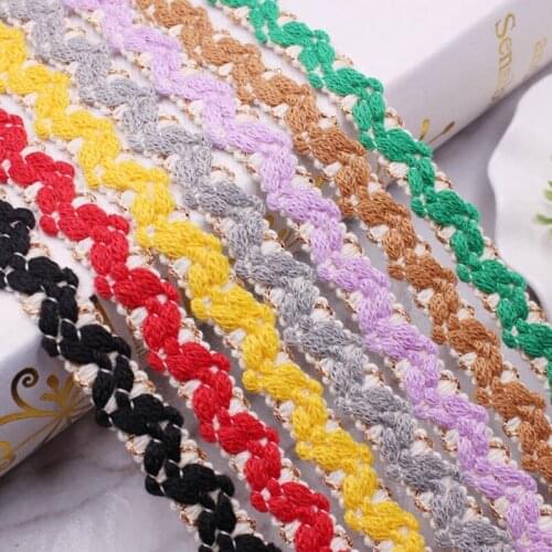 1Yard Lace Trim Embroidered Lace Ribbon Clothes Needlework Accessories African Lace Fabric Sewing Embroidered Handicraft Ribbons