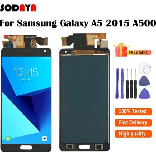 4.8'' For Samsung Galaxy A5 2015 LCD A500 A500F A500M A500Y LCD Display Touch Screen with Digitizer Can Adjust Brightness