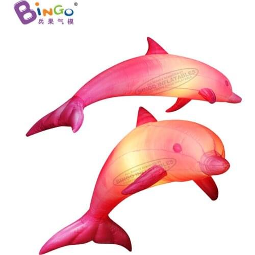 Free Shipping 3~5 meters inflatable dolphin for party / hanging inflatable dolphin with LED lighting for shop decoration - toys