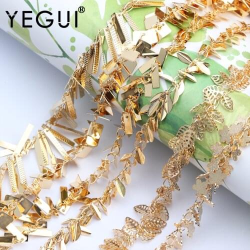 YEGUI C68,jewelry accessories,diy chain,18k gold plated,0.3 microns,jewelry findings,diy chain necklace,jewelry making,1m/lot