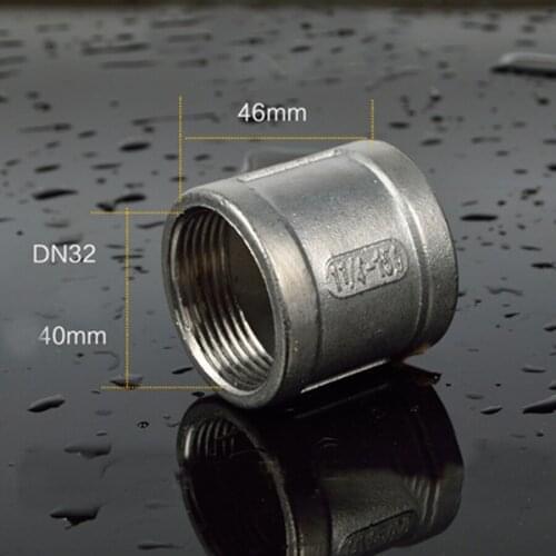 DN32 1-1/4" BSPP Female Coupling 201 Stainless Steel Pipe Fittin Connector Plumbing Adapter Length 46mm
