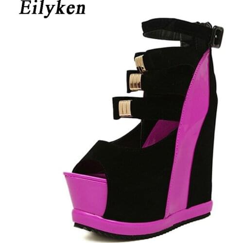 Eilyken New Summer Shoes Woman Sexy Ultra High Heels Female Sandals Platform Wedges Open Toe Women Shoes Princess Shoes