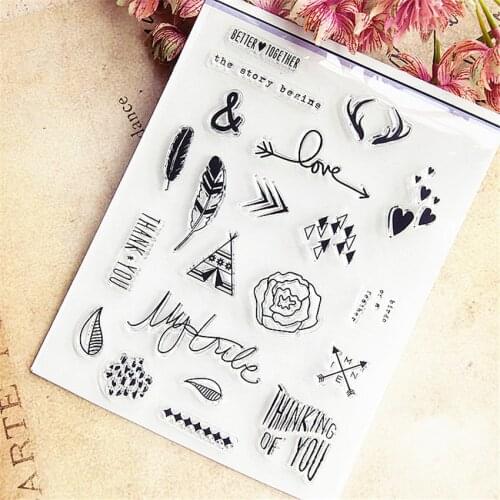 Hot selling feather transparent clear stamp / silicone seal roller stamp DIY scrapbook album / card production
