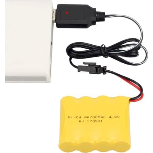 Charging Cable Battery USB Charger Ni-Cd Ni-MH Batteries Pack SM-2P Plug Adapter 4.8V 250mA Output Toys Car