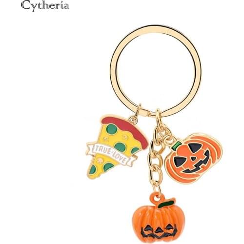 Pocket Pumpkin Keychain Gift for Halloween Outdoor Sports Camping Self Defense Supplies Wholesale