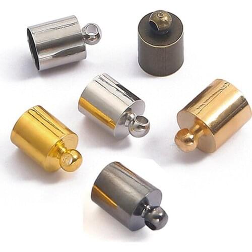 50pcs/lot Tassel Leather Cord End Crimp Caps Beads End Tip Cap For DIY Necklace Jewelry Making Findings Hot Sale