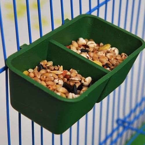 Double Bowl Bird Feeder Cage Dual Water Drink Eating Device Parrot Pigeon Trough A26 dropshipping