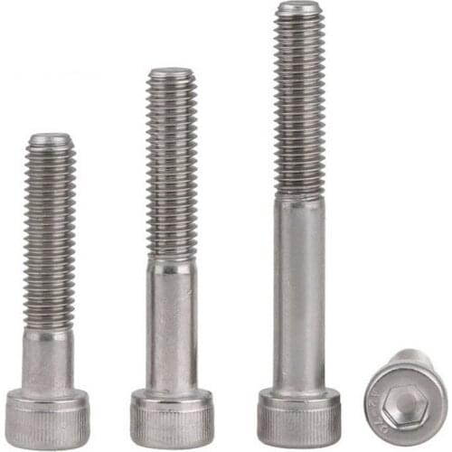 M4 M5 M6 M8 M10 M12 Hexagon Hex Socket Cap Head Half Tooth Screws 304 Stainless Steel DIN912 Partially Thread Allen Bolts