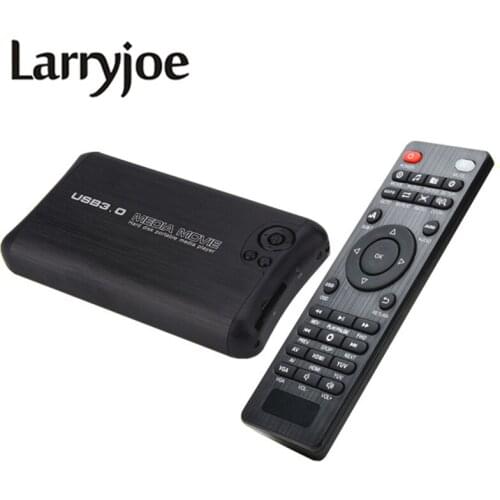 Larryjoe USB3.0 Mini 1000GB 2.5"SATA Full HD 1080p MKV 2.5'' HDD HDMI Media Player Center USB OTG SD AV TV AVI RMVB RM MP2506R