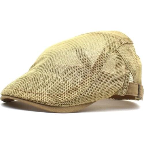 Fashion Newsboy Beret Breathable Mesh Octagonal Cap Summer Hat Adjustable Flat Hats For Men Sports Caps In Summer Hats