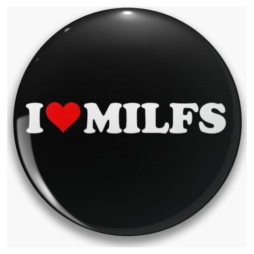I Love Milfs Soft Button Pin Metal Clothes Creative Badge Cartoon Hat Cute Lover Jewelry Women Lapel Pin Brooch Collar Fashion