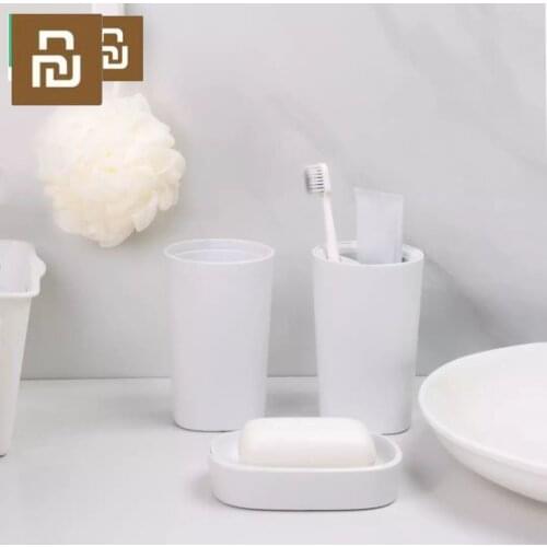 Wash Set 3 in 1 Grooming Kit Bath Mouthwash Cup Soap Box Useful Shower for Smart Home