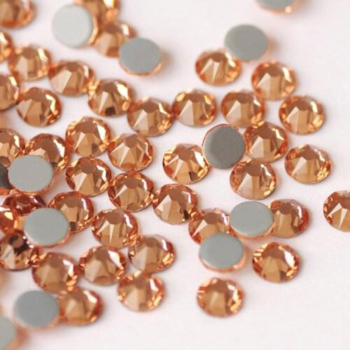 2088 New Light Peach 8 Big 8 Small Crystal HotFix Rhinestone Glass Stones Flatback Stones For Clothes Garment GYM