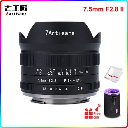 7artisans 7.5mm F2.8 II V2.0 APS-C Fisheye Lens 190° Ultra-Wide-Angle for Sony E-Mount Fuji Nikon Z M4/3 Mirrorless Camera A6600