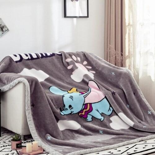 Disney Dumbo Raschel Blanket Winter Thickened Double Layer super Soft Thick Cute Cartoon Throw Kids Boy Christmas Gift 200x230cm
