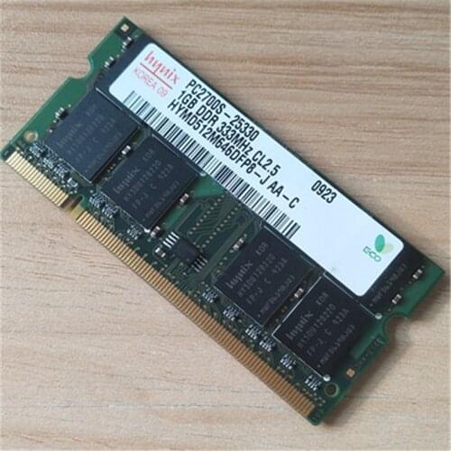 Hynix memoria DDR1 RAMS 1GB 333MHz Laptop memory PC2700S 1GB DDR 333MHz CL2.5 used ram for notebook