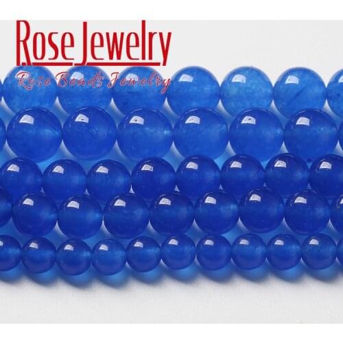 Wholesale Natural Kyanite Blue Jades Stone Beads For Jewelry Making Round Loose Beads DIY Bracelet Accessories 4 6 8 10 12 14mm