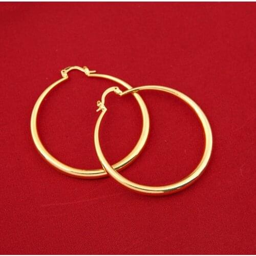 Wholesales Big Circle Hoop Earrings Elegant Golden Plated Basketball Wives Earrings For Women Girls Jewelry