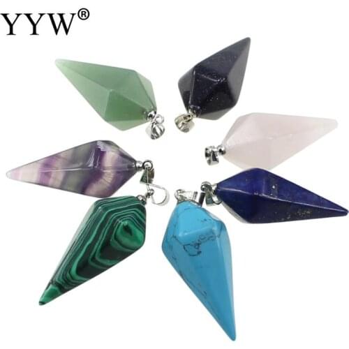 Natural Stone Yoga Necklace Raw Quartz Natural Stone Dowsing Pendulum Necklaces Reiki Rainbow Jewelry For Woman Gift