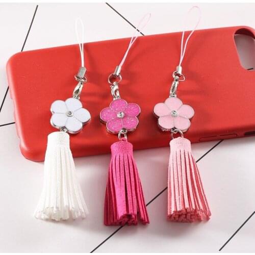 Sales of 3 color drop oil flowers with Korean velvet tassel pendant DIY cabinet/Bag/Car keys/key chain pendant Decoration