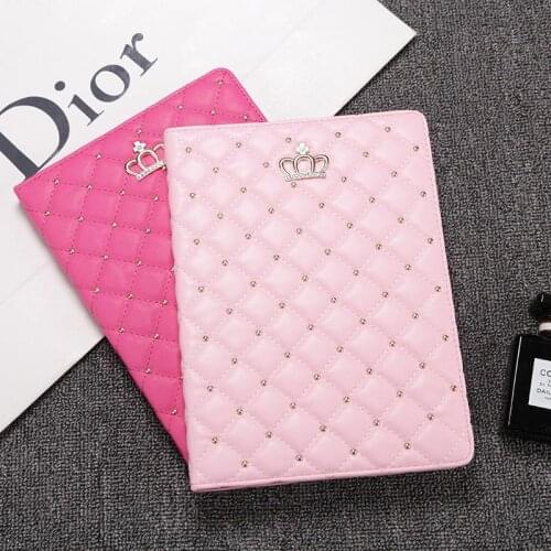 Luxury Fashion Crown Leather Flip Tablet Case Cover For iPad Mini 123 45 Air 1 2 9.7" 2017 2018 9.7" Case