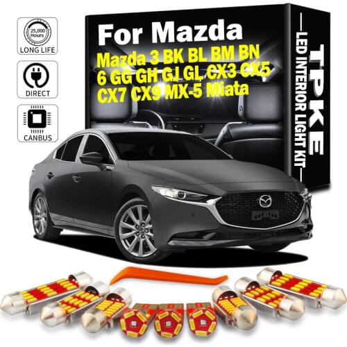 Canbus For Mazda 3 BK BL BM BN 6 GG GH GJ GL CX3 CX5 CX7 CX9 MX-5 Miata Vehicle LED Interior Dome Map Trunk Light