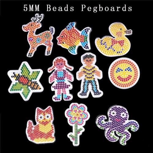 YantJouet 5mm Beads Pegboard 10pcs template Iron Beads for Kids Hama Beads Diy Puzzles High Quality Perler Handmade Gift Toy