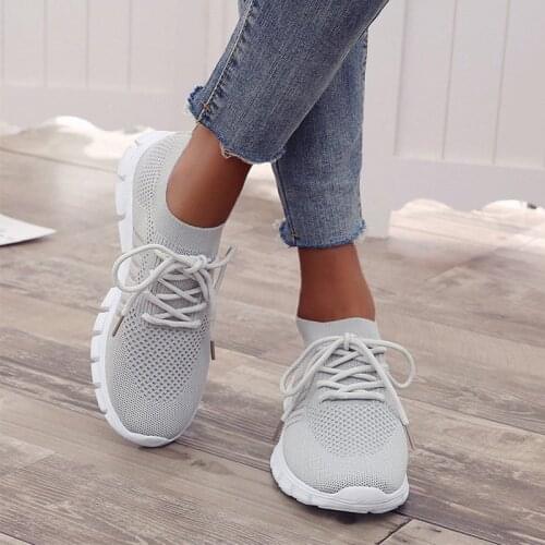 Woman Sneakers Breathable Light Womens Footwear 2021 Vulcanized Shoes Lace Up Comfort Flats Walking Shoes Casual Female