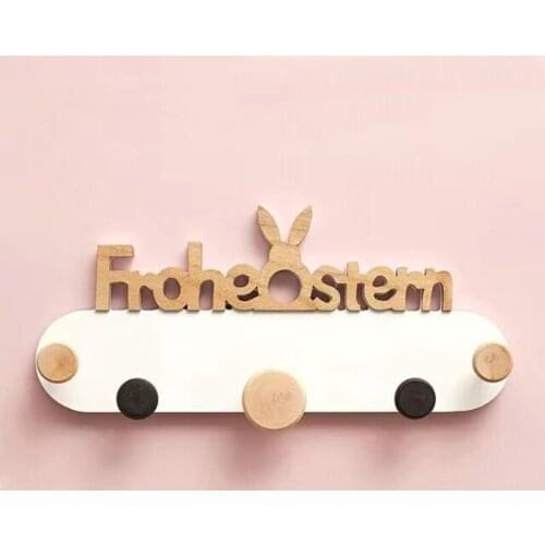 1pcs Hook Hanger wall hook wooden hooks towel hook Wooden letter dot hook Decorative hook on the wall behind the door