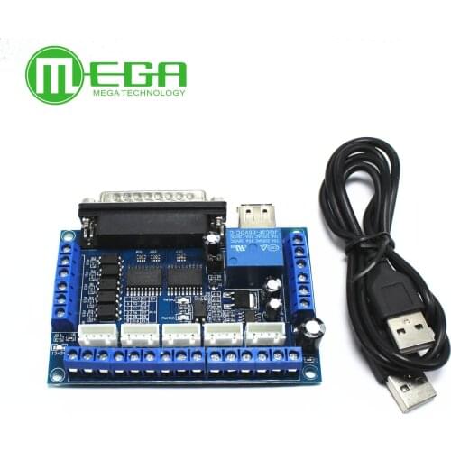 1pcs Upgraded 5 Axis CNC Interface Adapter Board For Stepper Motor Driver Mach3 +USB Cable
