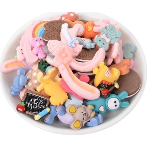 10Pcs Mixed Resin Flatback Cartoon Embellishment Cabochon Kawaii Decoration Scrapbooking Diy Craft Supplies Accessories 2021