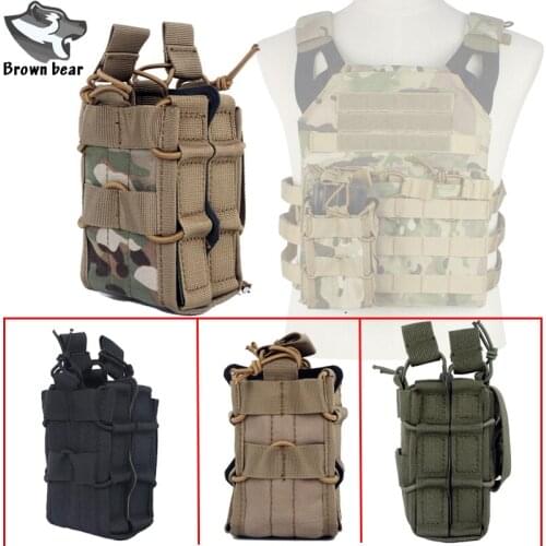 1000D Nylon Double Layer Storage Bag Pistol Mag Pouch Molle System Magazine Pouch Airsoft Tactical AK 7.62 M4 5.56 Rifle Hunting