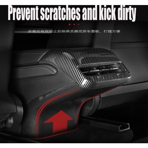 2021 Tesla model 3/Y central control armrest box cover armrest anti-kick sequin model y rear exhaust outlet frame modification