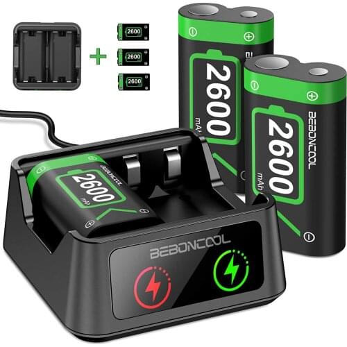 3 Pack 2600 mAh Rechargeable Battery Pack for Xbox Series X|S/Xbox One/X/S/Elite Wireless Controller Gamepads with USB Charger