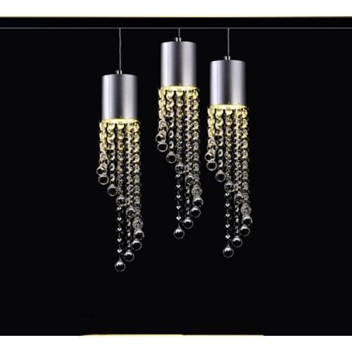 3 pcs Cafe Led crystal light fixture dining room pendant lights led lustres de cristal indoor light kitchen Bar pendnat lamps