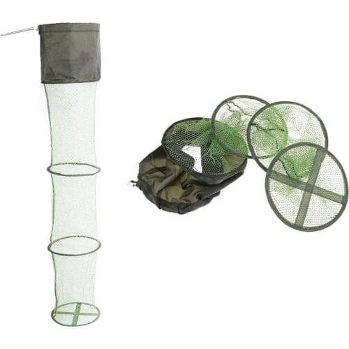 4 Layers Collapsible Fishing Basket Dip Net Fishing Cage to Keep Fish Alive in the Water Fishing Accessories Tool 1.2/1.5M